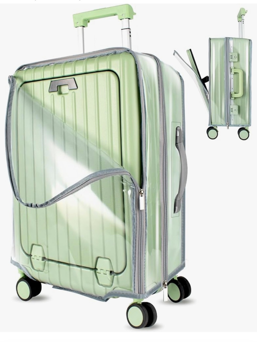 BRAND NEW 24" LUGGAGE COVER ZIPPER PROTECTOR SUITCASE TRAVEL FRONT OPEN CLEAR